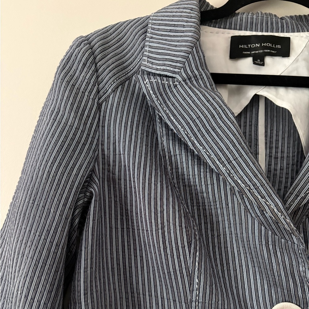 Hilton Hollis Pinstripe Blazer blue Size 8 - Picture 2 of 13
